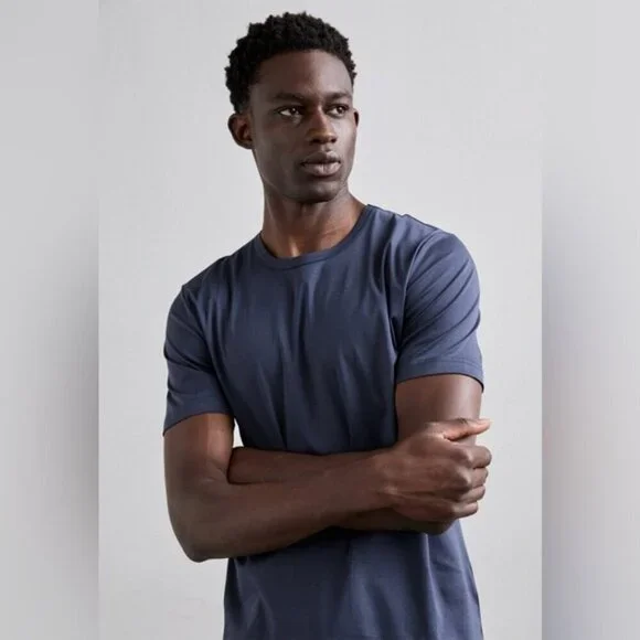 TIGER OF SWEDEN designer men’s OLAF T-SHIRT top LIGHT INK navy prima cotton XXL - Picture 4 of 12